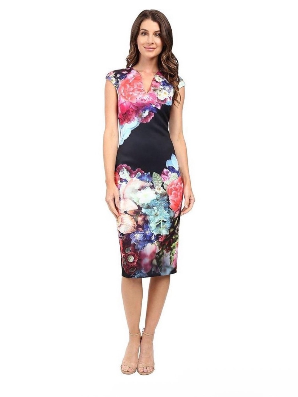 NWT TED BAKER BLACK BRYNEE FLORAL SCUBA SHEATH DRESS SIZE 2(TED BAKER) - Picture 14 of 14